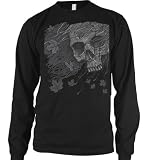 Fall Guy, Bleeding Skull, Thermal Shirt, Liquid Blue Design Men's Long Sleeve Thermal Style Shirt, Large, Black