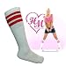 Holly Madison Skater Socks White w/ Red Stripes