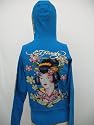 ED HARDY GEISHA LONG SLEEVE HOODY WHOGEI010 LIGHT BLUE
