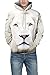 CHICOCO Big Pockets Drawstring Pullover Hoodie Sweatshirt(White Lion,Large)