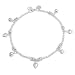 Bling Jewelry 925 Sterling Silver Heart Jingle Bell Charms Anklet 10 Inches