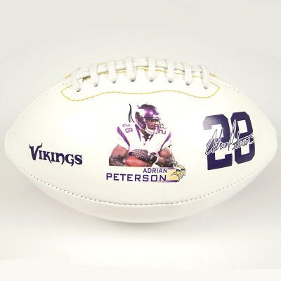Buy MINNESOTA VIKINGS ADRIAN PETERSON YOUTH SIZE PHOTO FOOTBALL by K2