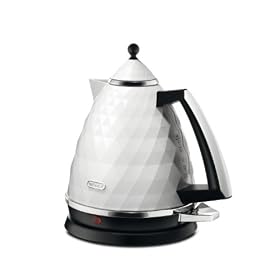 De'Longhi Brillante Faceted Jug Kettle, 3KW, White