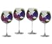 Kitchen & Housewares : ArtisanStreet's Grapes Wine Goblets. Set of 4 Hand Painted Wine Glasses. Features Luscious Grapes in Two Varieties. Made to Order. Signed by Artisan.