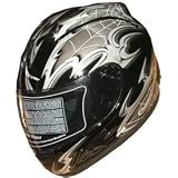 DOT Full Face Street Motorcycle Helmet Spider Web Matt BLK Size - Large