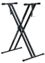 Black Height Adjustable High Quality Twin X Frame Keyboard Stand With A Quick Pull Release Mechanism and [[ ORIGINAL ]] Screw N Strap to secure keyboard to the stand + 2 Years FREE Warranty