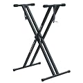 Black Height Adjustable High Quality Twin X Frame Keyboard Stand With A Quick Pull Release Mechanism and [[ ORIGINAL - EXTRA STRONG ]] Screw N Strap to secure keyboard to the stand + 2 Years FREE Warrantee