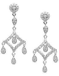 14K White Gold Diamond Drop Earrings (3/4Cttw, SI Clarity, F Color)