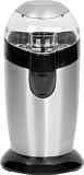 Edelstahl Kaffeemühle (Kräftiger 120 Watt Motor, Bohnenbehälter, Aromaschutz, Sicherheitsschaltung, Silber) Neu +
