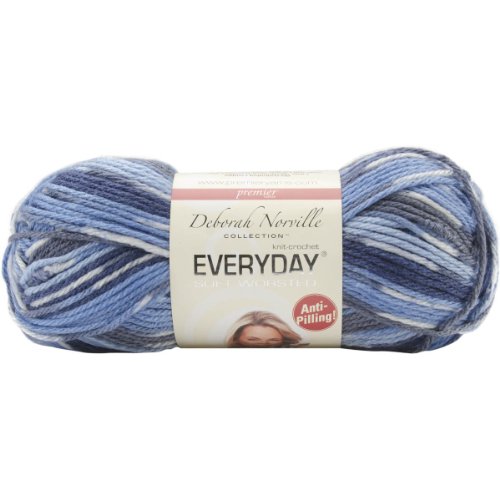 Premier Yarn Deborah Norville Collection 3-Pack Everyday Print Yarn, Denim