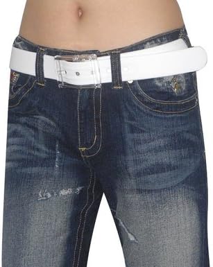 Unisex, Thick, Plastic Belt with Matching Detachable Buckle White, One Size