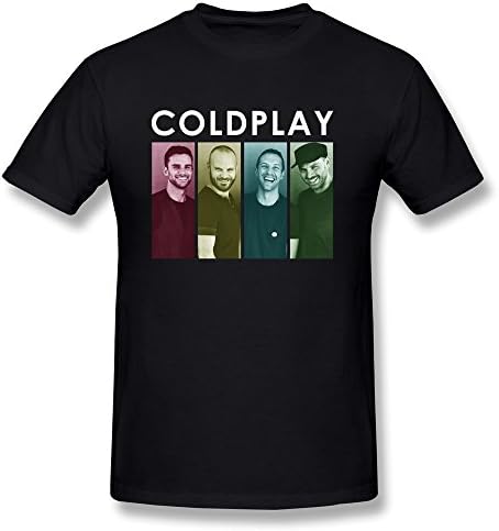 YesHD Men's Coldplay Band Logo Short Sleeve Tshirts Black XXL