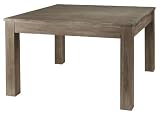 Soldes! Table carr&eacute;e teck gris&eacute; 120 cm + allonge Cosmos