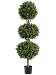 54" Triple Ball-shaped Boxwood Topiary in Plastic Pot Two Tone Green