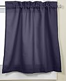 Lorraine Home Fashions Ribcord Tier Curtain Pair, 54-Inch x 24-Inch, Navy