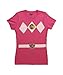 Power Rangers Pink Costume Juniors Fuschia T-Shirt Tee (Small)
