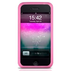 iPhone 4th Generation Case for iPhone 4th Gen compatible with iPhone 4G 16GB / 32GB + Screen Protector and MiniSuit LCD Cleaner keychain - MiVizu Hot Pink Skin