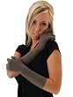 Soft Stretch Gloves Embossed and Bead Design 3 Colors Gray Black or Red