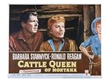 Cattle Queen of Montana, Ronald Reagan, Barbara Stanwyck, 1954 Movie Premium Poster Print, 18x24