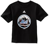 MLB Boys New York Mets Team Logo Short Sleeve Tee (Black, 4)