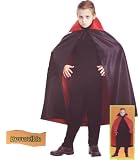 Cape Vampire Red Black Reversible with Stand-up Collar Costume Accessory Child Size