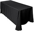 LinenTablecloth Rectangular Economy Polyester Tablecloth, 90 by 156-Inch, Black