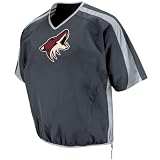 Phoenix Coyotes Pullover Jacket: Granite/Silver Lightweight 1/2 Sleeve Tek Patch NHL Pullover Jacket