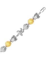 Designer Sterling Silver and 14K Yellow Gold Marine Life??Bracelet
