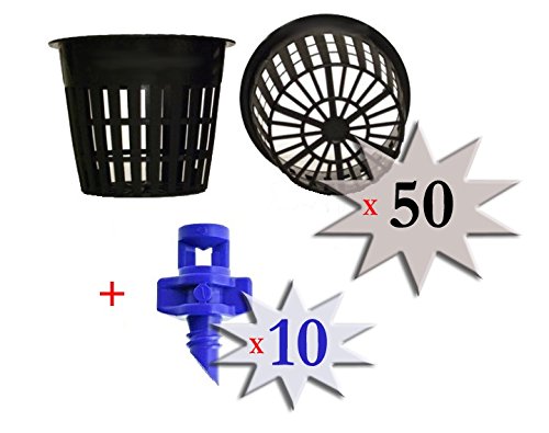 50 pack - 3 inch round net cups pots wide lip design