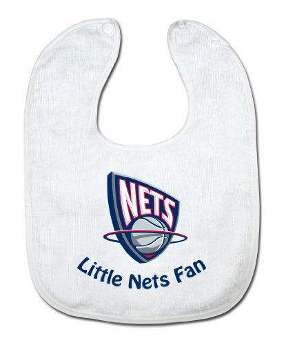 NBA New Jersey Nets White Snap Bib with Team Logo