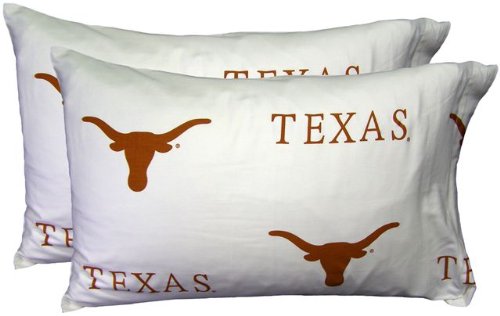 University of Texas Longhorns Set of 2 Cotton Pillowcase Covers