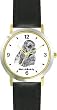 Cocker Spaniel - Adult (SC) Dog - WATCHBUDDY&reg; CLASSIC DELUXE TWO-TONE THEME WATCH - Arabic Numbers-Black Leather Strap-Size-Large ( Men's Size or Jumbo Women's Size )