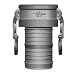 PT Coupling Basic Standard Series Aluminum Cam and Groove Hose Fitting, C-Coupler, Stainless Steel 300 (HBS) Cam Arms, Coupler x Hose Shank