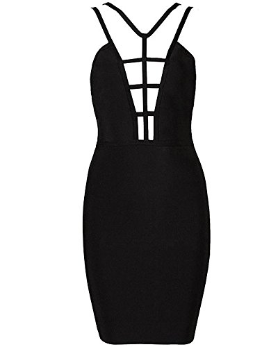 (ユーオンボックス) Uonbox レディース 海外セレブ タイト キャミソール ワンピース 穴あき ベアトップ ミニワンピース 披露宴 パーティー キャバ ドレス バンデージドレス
