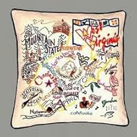 West Virginia State Pillow by Catstudio