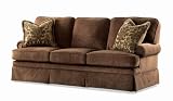 Chocolate Brown Designer Sofa with 2 Throw Pillows