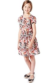 Pure Cotton Floral Smocked Dress