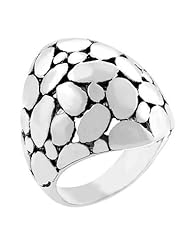 Silver Toned Cobblestone Ring