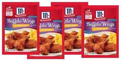 McCormick Hickory BBQ Buffalo Wing Seasoning (1.6 oz Packets) 4 Pack