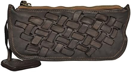 Intrex Bohemian Basketweave Small Clutch Chocolate Brown