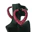 Basketball Wives PaParazzi Rhinestone Heart Bamboo Earrings HE2021 Fuschia