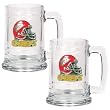 Kansas City Chiefs 2pc 15oz Glass Tankard Set- Helmet Logo NFL Football