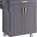 IMAGE OF Homestyles 9001-0086 Small Gray Cart with Black & White Speckled Granite Top
