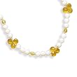 16" 14k Yellow Gold Citrine & Cultured Freshwater Pearl Bead Necklace