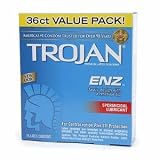 Trojan-Enz Lubricated Latex Condoms, Spermicidal 36 ct (Quantity of 2)