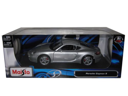 Porsche Cayman S Silver Diecast Model Car 1:18