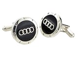 Black and Silver Audi Logo Automotive Car Cufflinks