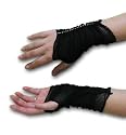 Fingerless Fishnet Gloves with Rhinestone Trim