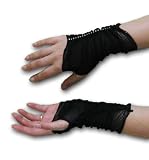 Fingerless Fishnet Gloves with Rhinestone Trim