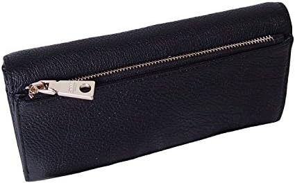 DKNY Signature Vintage Leather French Wallet Bag, Black